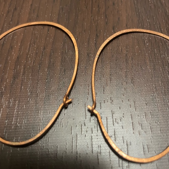 Handmade, Hammered, Copper Hoops - Picture 2 of 9